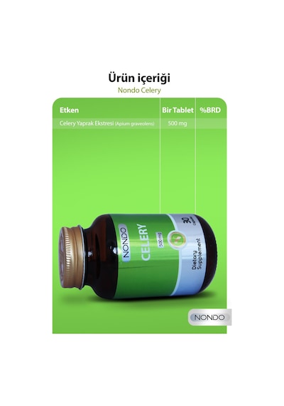 Nondo Celery Kereviz Eki 500 mg 30 Kapsül