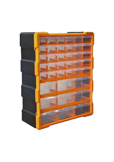 Çekmeceli 39'lu Takım Çantası Plastik Organizer Vida Dübel Civata Kutusu Bölmeli Avadanlık Monoblok