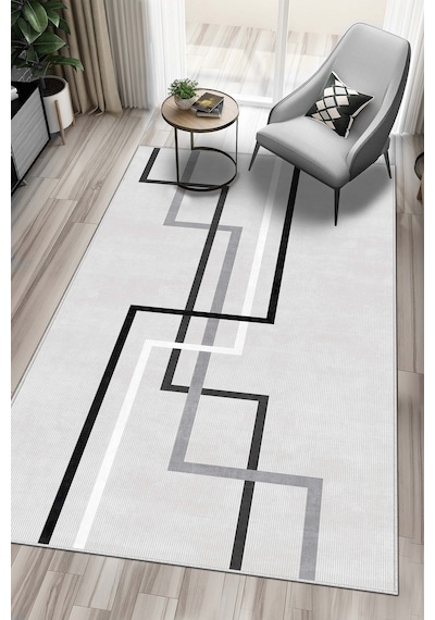 West Home Makinede Yıkanabilir Kaymaz Taban Leke Tutmaz Modern Gri Mutfak Halısı Salon Halısı Ve Yolluk Wh 582 Grey