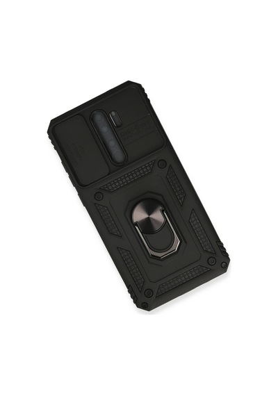 Xiaomi Redmi Note 8 Pro Kılıf Pars Lens Yüzüklü Silikon Siyah