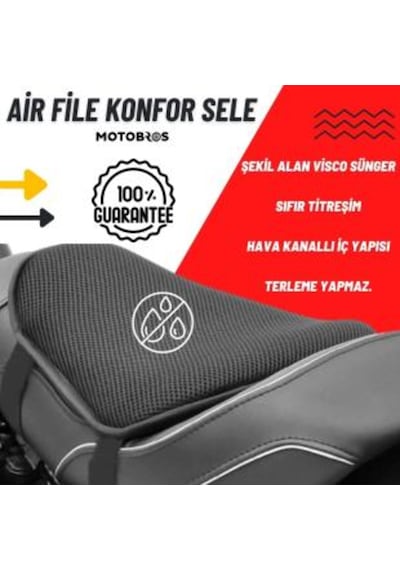 Motosiklet Airfile Yazlık Terletmez 3 Katmanlı Konfor Sele