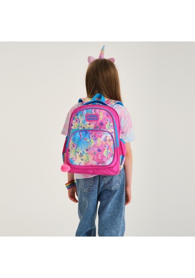 Coral High Kids Pembe Rengarenk Denizatı Desenli 2'li Okul Çanta Seti Set0214412