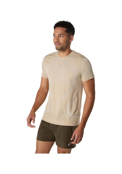 Asics Road Seamless Ss Top Erkek Bej Kısa Kollu Tshirt 2011d355-100 Bej