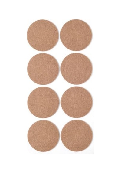 Kahverengi 8 Adet Yapışkanlı Sandalye, Masa, Koltuk Altı Parke Koruma Keçesi, Yuvarlak, 5 Cm