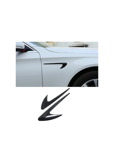 Trobus Çamurluk Havalandırma Venti Mercedes Tipi Uzun 2'li 32,5x9,8 Cm Parlak Siyah