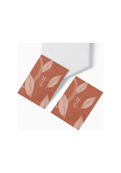 AkalBatu Floral Seri Hediye Not Kartı 8 x 10 CM 25'Li - Kiremit