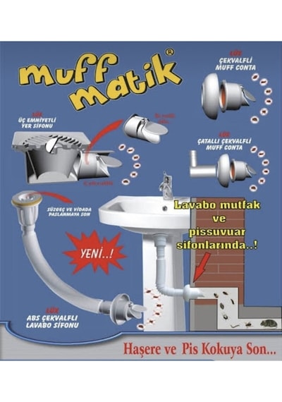 Muff Matik Koku Giderici Lavabo Sifon Kokumatik Çekvalf Lavabo Koju Önleyici
