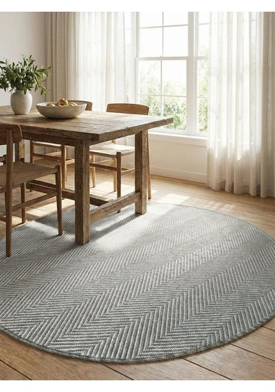 Yuvarlak Sisal Elit 1002 Gri Hasır Görünümlü Modern Salon Oturma Odası Dört Mevsim Halı Gri Gri