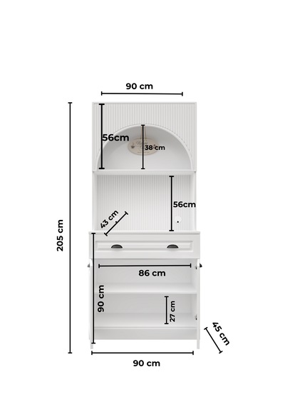 Guneystore Armoni Black Mini Kahve Köşesi Komple Mdf Beyaz