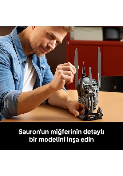 LEGO® Icons Yüzüklerin Efendisi: Sauron'un Miğferi 11373 - Yetişkinler için Minifigür İçeren Yaratıcı Model Yapım Seti (538 Parça)