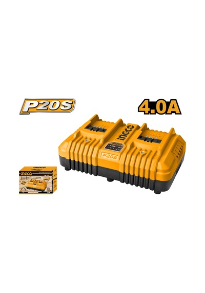 Ingco Ing-fclı2034e Hızlı Akıllı Şarj Cihazı 20v 4.0ah 2 Portlu