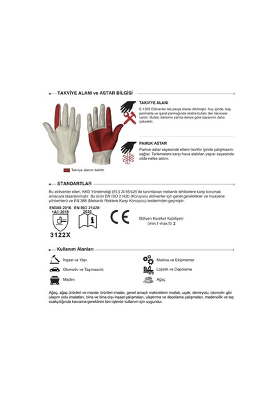 5 Çift Deri Eldiven Starline E-1203 3123x No:10 Xl
