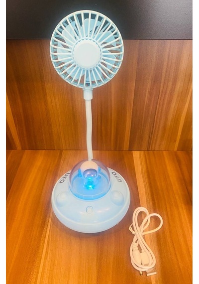 Fanlı Gece Lambalı Şarjlı Usb'li Soğutucu Yaz Sıcaklarına Karşı S