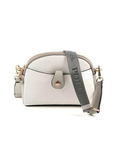 Silver Polo Sp1144 Kadın Çapraz Çanta Logolu Beyaz-a.gri