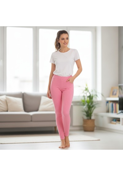 Bonbon Kadın Likralı Pembe Renk Tayt Bb2601 Desenli