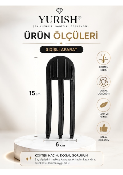 3 Lü Saç Şekillendirme Ve Hacim Tarağı Seti 0