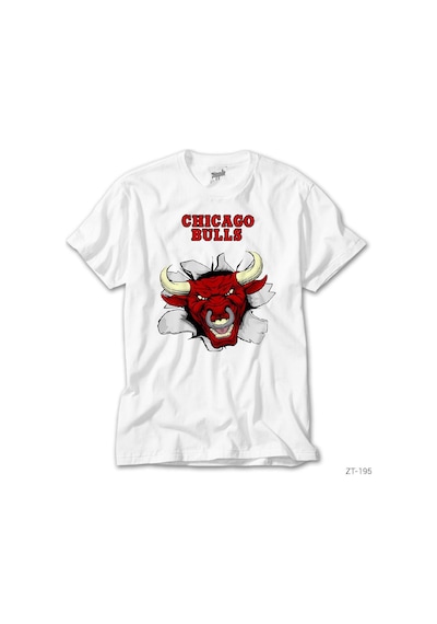 Chicago Bulls 3d Beyaz Tişört Beyaz