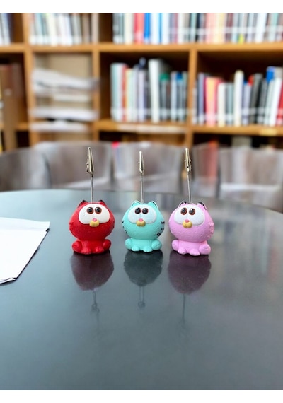 Sevimli Yaramaz Kedi Garfield Fotoğraf Not Tutucu Ofis Masası Tutacak Hediyelik 3lü Set