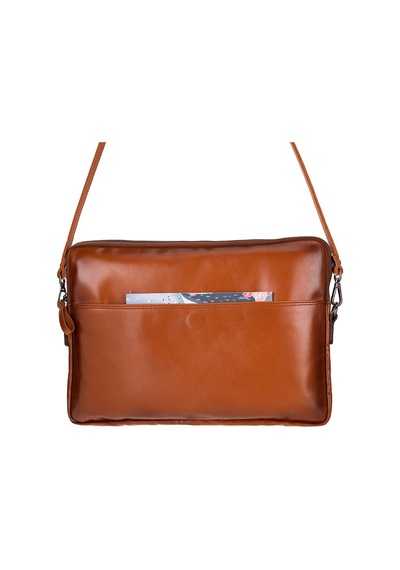 Bloomsleeve Leeds 14" Golden Tan Hakiki Deri Laptop & Tablet Kılıfı Taba