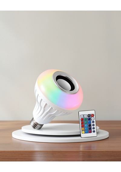 Bluetooth Hoparlör Rgb Led Lamba Kumandalı Renkli Ampul