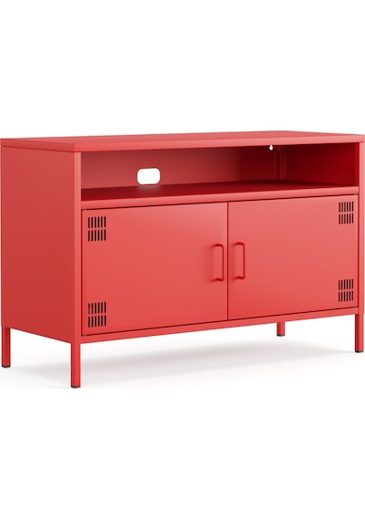 Pera Tv Ünitesi, Tv Dolabı,2 Kapaklı, Açık Raflı 100,50 X 40 X 64,50 Cm Ral 3020 Kırmızı Pera Tv Ünitesi, Tv Dolabı,2 Kapaklı, Açık Raflı 100,50 X 40 X 64,50 Cm Ral 3020 Kırmızı
