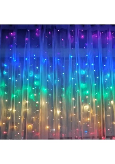 Perde Led 240 Ledli 8 Fonksiyonlu Dekor Lambası Rgb Gün Işığı