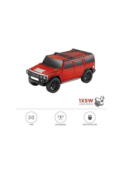 D-48 Jeep Tasarım Usb/tws/fm Bluetooth Hoparlör Speaker