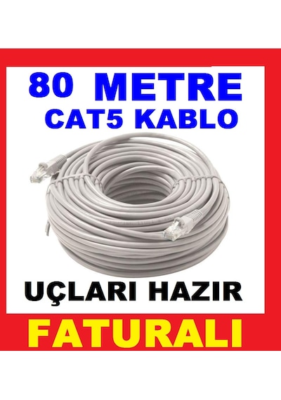 Cat5 Ethernet Internet Kablosu 1.5 3 5 15 25 30 35 40 50 6 Metre