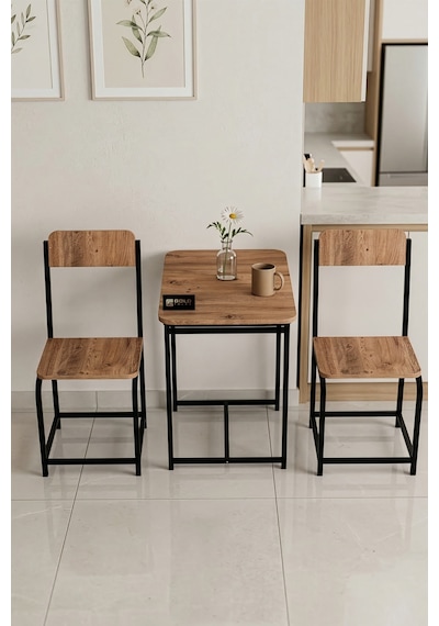 Sandalye Modern Mutfak Yemek Sandalyesi Şık Cafe Balkon Bahçe Tekli Sandalye Minör 9820 Beyaz Kahverengi