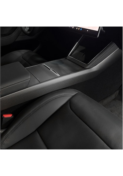Tesla Model Y Juniper İçin Uyumlu Orta Konsol Yan Kaplama - 2 Parça Parlak Karbon