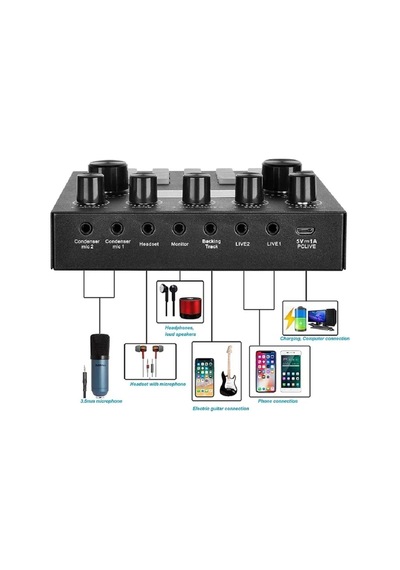Lgt240 Filtreli Condenser Mikrofon V8s Live Plus Ses Kartı Ve Standlı Set