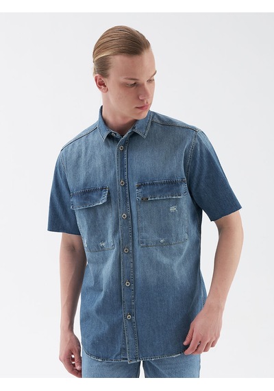 Loft Regular Fit Erkek Gömlek K.kol Denim