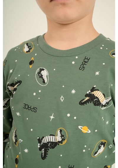 Rolypoly Erkek Çocuk Space Yeşil Uzun Kol Pijama Takım Rp3888-c-v1 Rp3888-c-v1