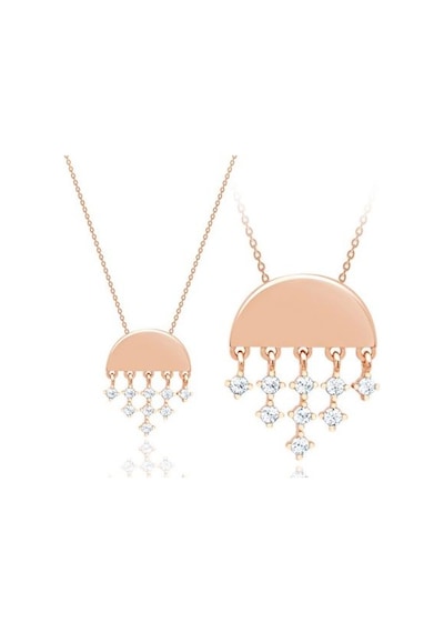 Diamond Line-Gülaylar - Pembe Altın 14 Ayar Koleksiyon Kolye 484743252