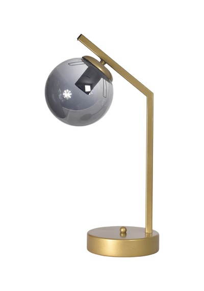 Brüksel Modern Tasarım Dizayn Kablolu Eskitme Renk Metal Füme Camlı Abajur Gece Lambası Masa Lambası Eskitme Füme Eskitme Füme