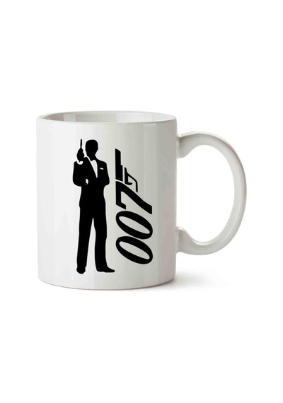 James Bond 007 Porselen Kupa Bardak Beyaz