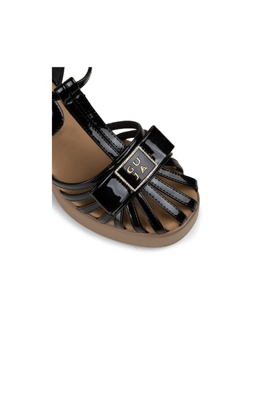 Deery Kadın Siyah Rugan Platform Topuklu Sandalet - 26491zsyhc01 Siyah