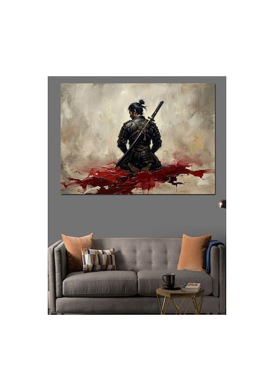 Yaralı Savaşçı Ve Kanlı Meydan Yağlı Boya Dokulu Kanvas Tablo Canvas Tablosu