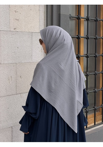 Qalortex Scarf Premium Jakarlı Hüma Büyük Boy Eşarp-füme