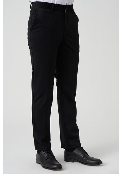 White Stone Amora P1031 Slim Fit Pamuklu Kadife Pantolon Siyah Siyah