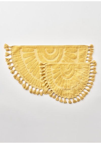 %100 Pamuk Sunshine Paspas Takımı Hardal 60x100-50x60 Çok renkli