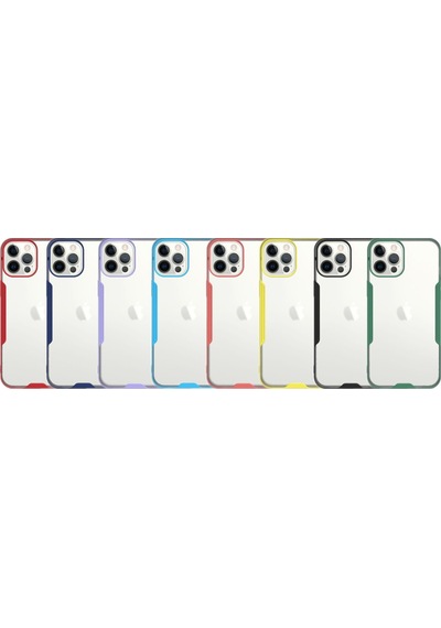 Apple Uyumlu  iPhone 12 Pro Max ile Kapak Colorful Kamera Korumalı Silikon Kılıf