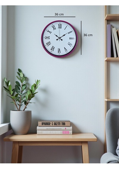 36 Cm Pembe Roma Rakamlı Duvar Saati Diğer 76100654