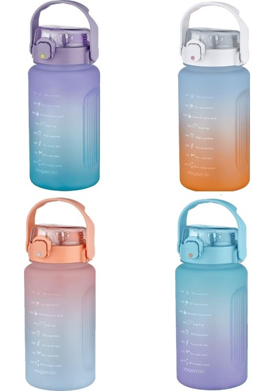 Vagonlife 1500ml Pipetli/Pipetsiz Kullanım Çift Renk SoftTouch Motivasyon Matarası Çıkartma Hediyeli Vagonlife 1500ml Pipetli/Pipetsiz Kullanım Çift Renk SoftTouch Motivasyon Matarası Çıkartma Hediyeli