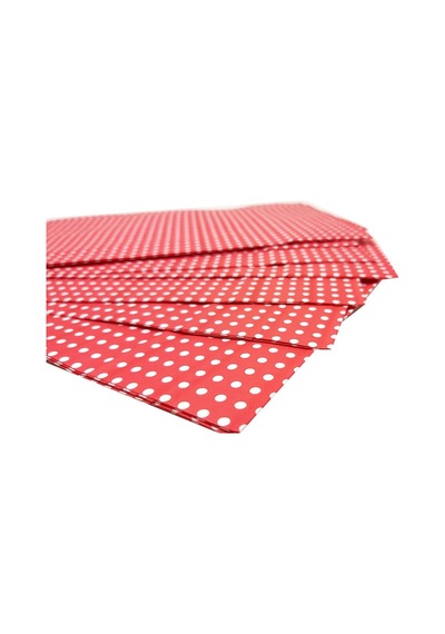 Kırmızı Puantiyeli Hediye Paketi Kese Kağıdı 25x15x6 Cm 10 Adet