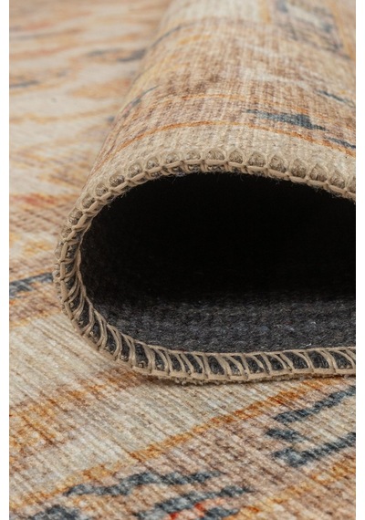 Artloop Relic Krem / Sarı Vintage Dokulu Klasik Desenli Dokuma Tabanlı Şönil Halı Al 496 Krem - Sarı