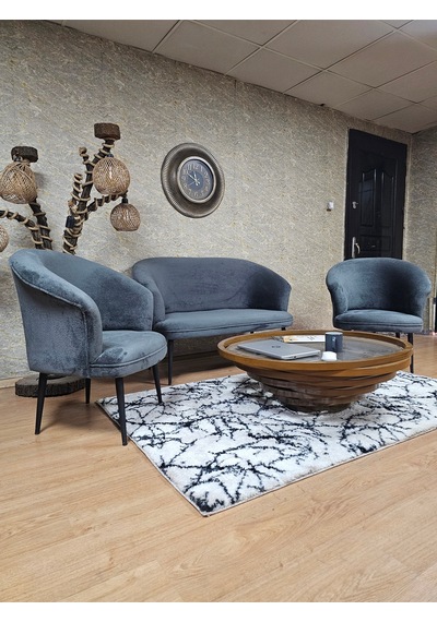 Zafir Teddy Takım Siyah Boyalı Sivriltme Ayak Çay Seti Koltuk - Berjer , Balkon, Salon, Ofis Füme Zafir Teddy Takım Siyah Boyalı Sivriltme Ayak Çay Seti Koltuk - Berjer , Balkon, Salon, Ofis Füme