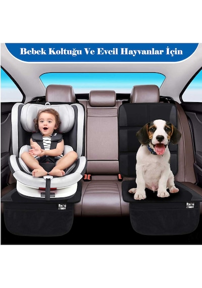 Araç Koltuk Koruyucu Organizatör Cepli Çocuk Bebek Otokoltuğu 1ad