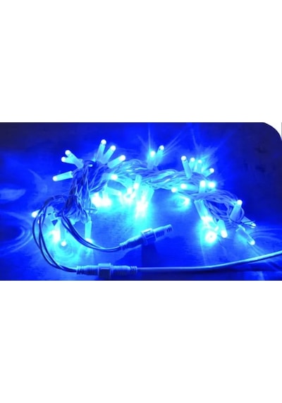 YILBAŞI LED IŞIK İP LED 10 MT MAVİ SABİT IP65 BEYAZ KABLO AL-80