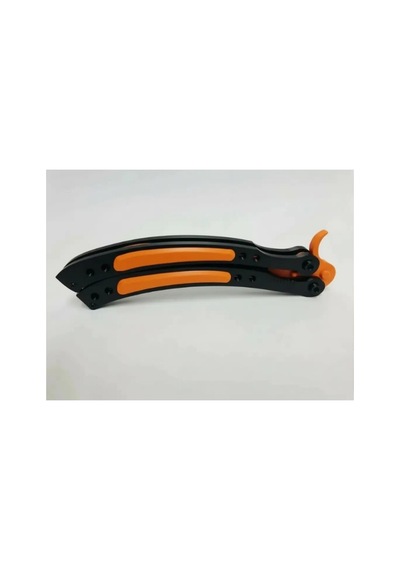 Cs2 Kelebek/butterfly Bıçak Plastik Turuncu Oyuncak 3d Keskin Değil